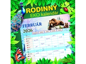 Kalendár 2026 RODINNÝ EKO, nástenný, mesačný, 14 listov, 300 x 300mm